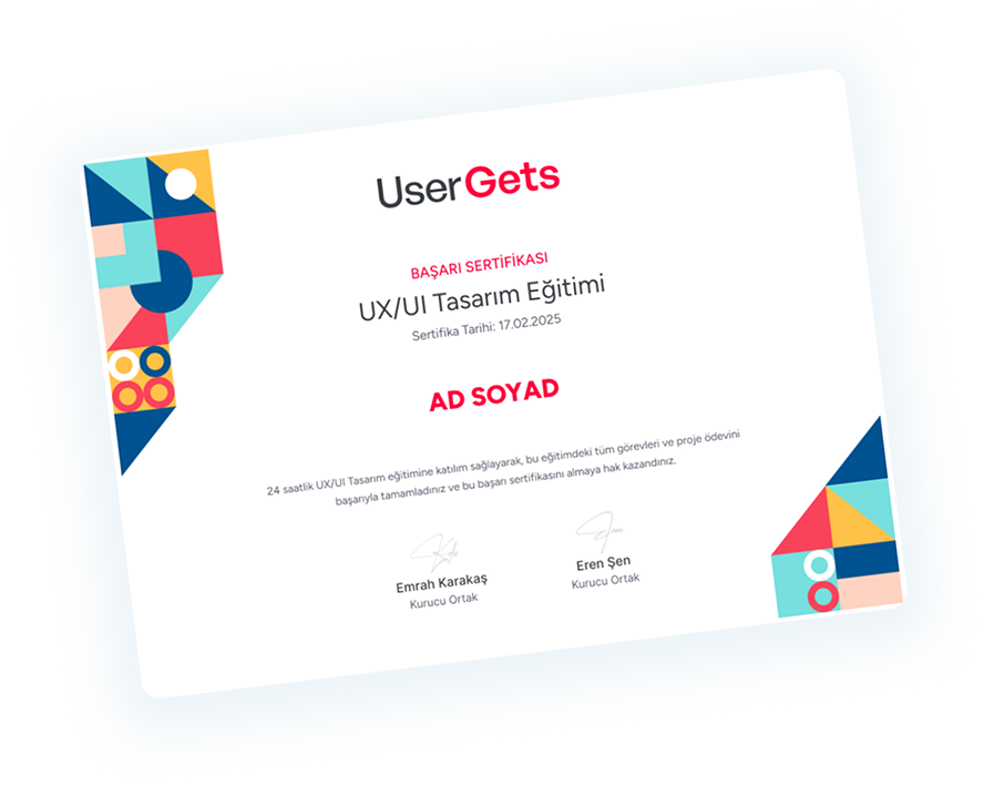 UX/UI Tasarımı Başarı Sertifikası